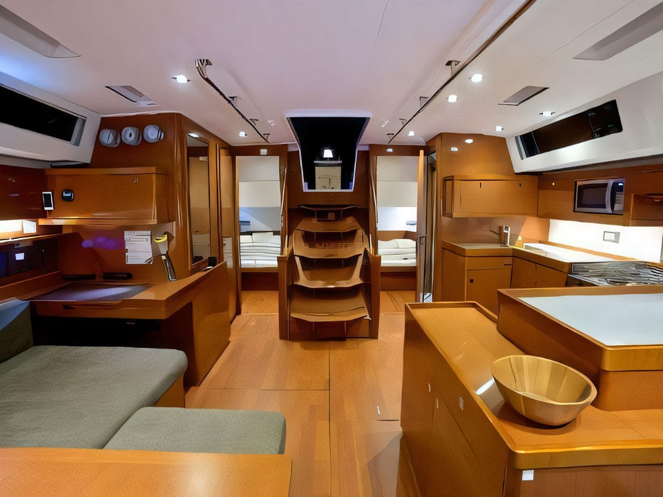 Interior of Beneteau Oceanis 55 sail boat with 4 cabins Croatia yacht charter