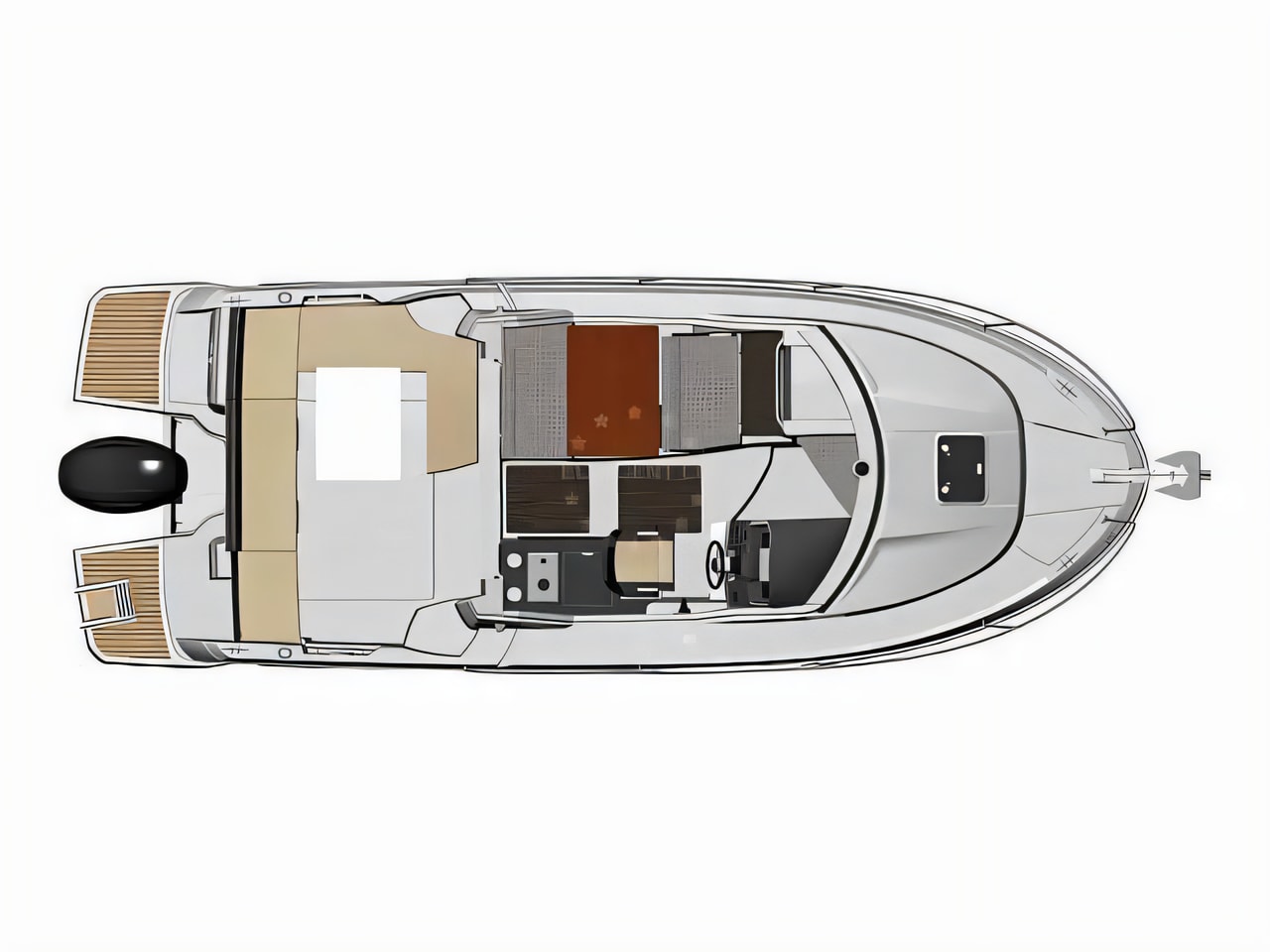 Interior of Merry Fisher 795 motor boat with 1 cabins Croatia yacht charter