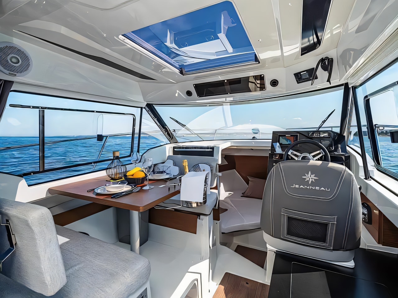 Layout of Merry Fisher 795 motor boat with 1 cabins Croatia yacht charter