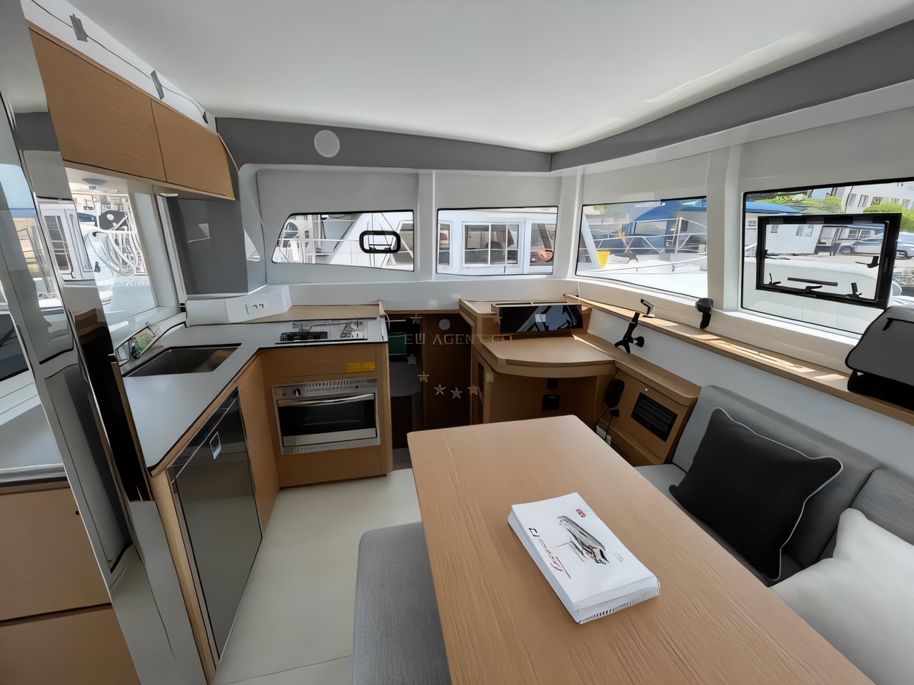 Layout of Excess 12 catamaran with 4 cabins Croatia yacht charter