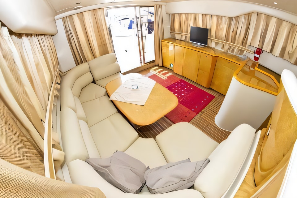 Interior of Princess 470 motoryacht with 3 cabins Croatia yacht charter