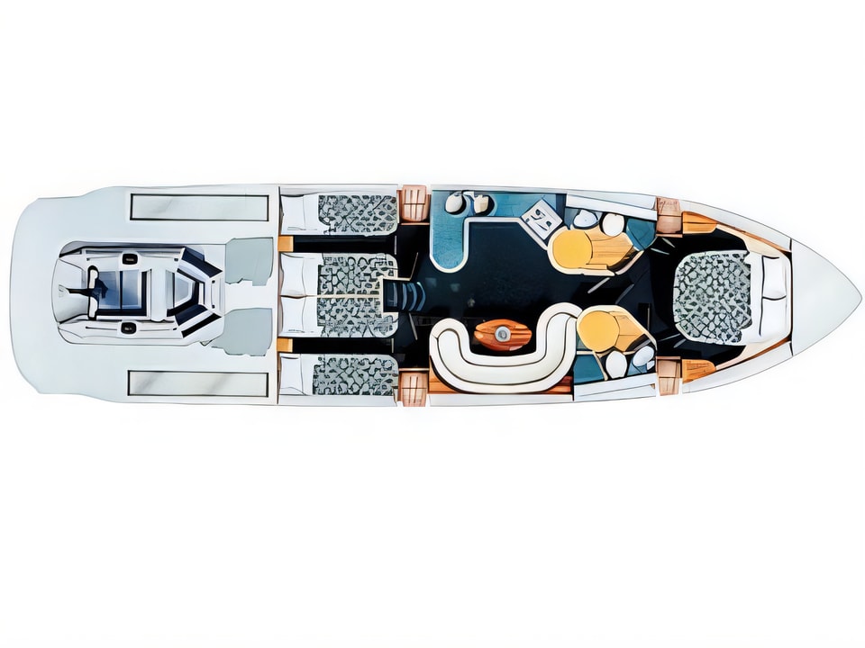 Fairline Targa 48 yacht layout 3 cabins Croatia charter