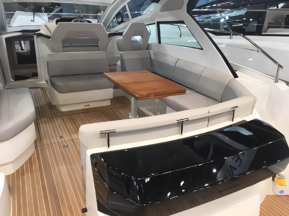 Interior of Beneteau GT40 motor boat with 2 cabins Croatia yacht charter