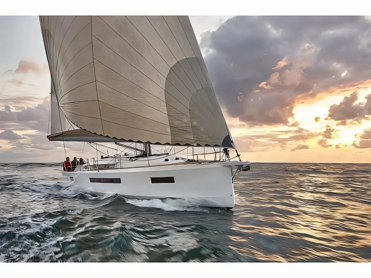 Exterior overview of Sun Odyssey 490 sail boat for charter from Vodice ACI Marina in the Sibenik sailing area Croatia