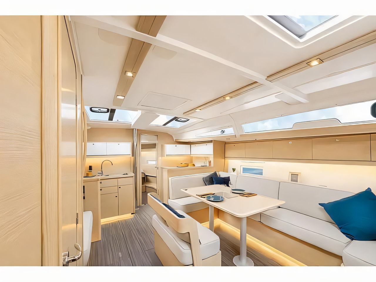 Layout of Dufour 430 sail boat with 4 cabins Croatia yacht charter