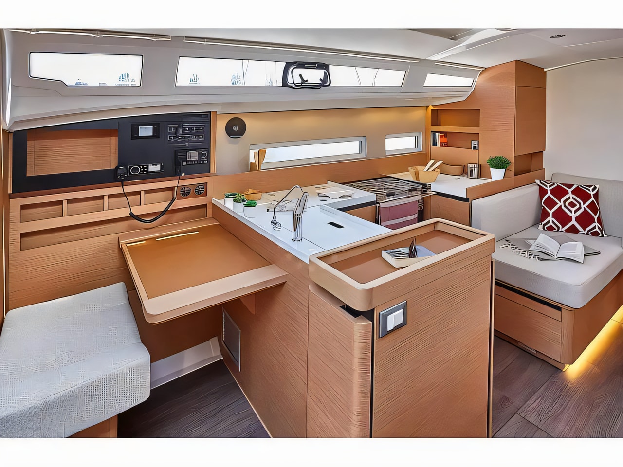Layout of Sun Odyssey 410 sail boat with 3 cabins Croatia yacht charter