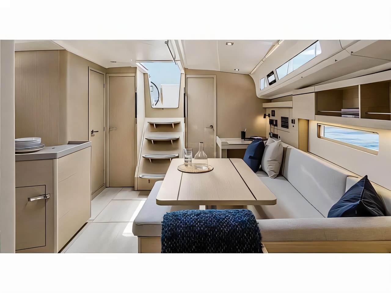 Layout of Oceanis 40.1 sail boat with 3 cabins Croatia yacht charter