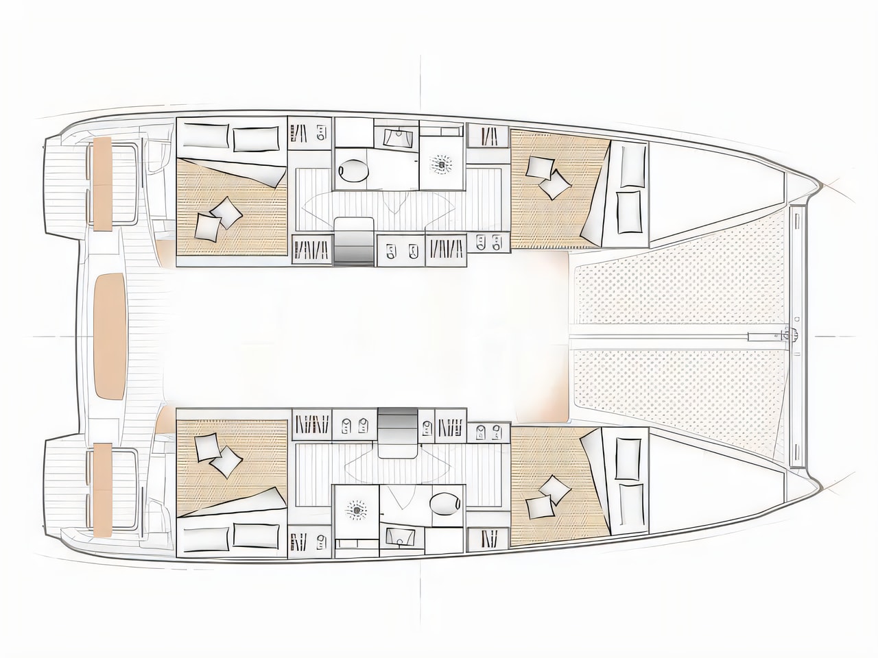 Interior of Excess 11 catamaran with 6 cabins Croatia yacht charter