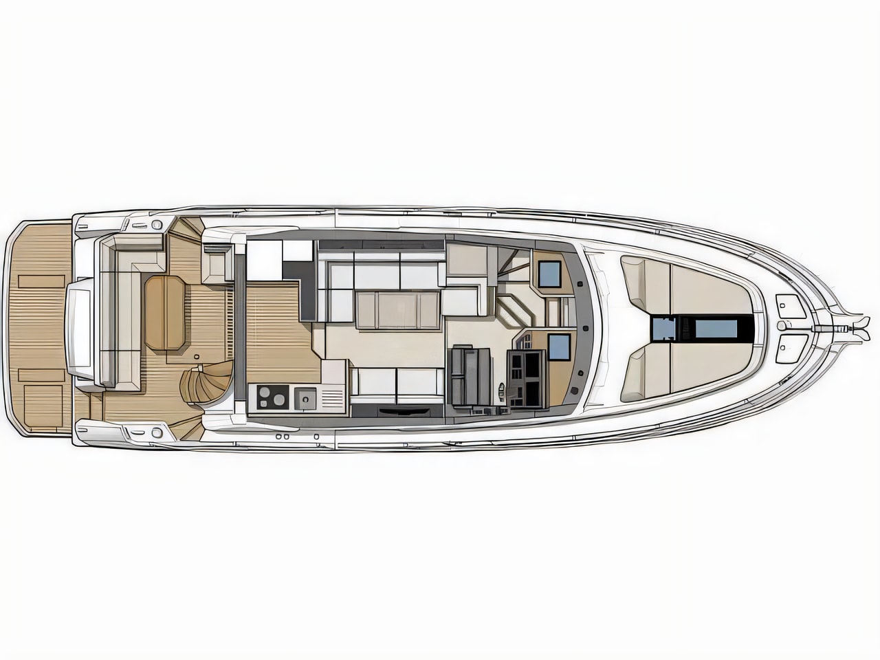 Interior of Monte Carlo 52 motoryacht with 3 cabins Croatia yacht charter