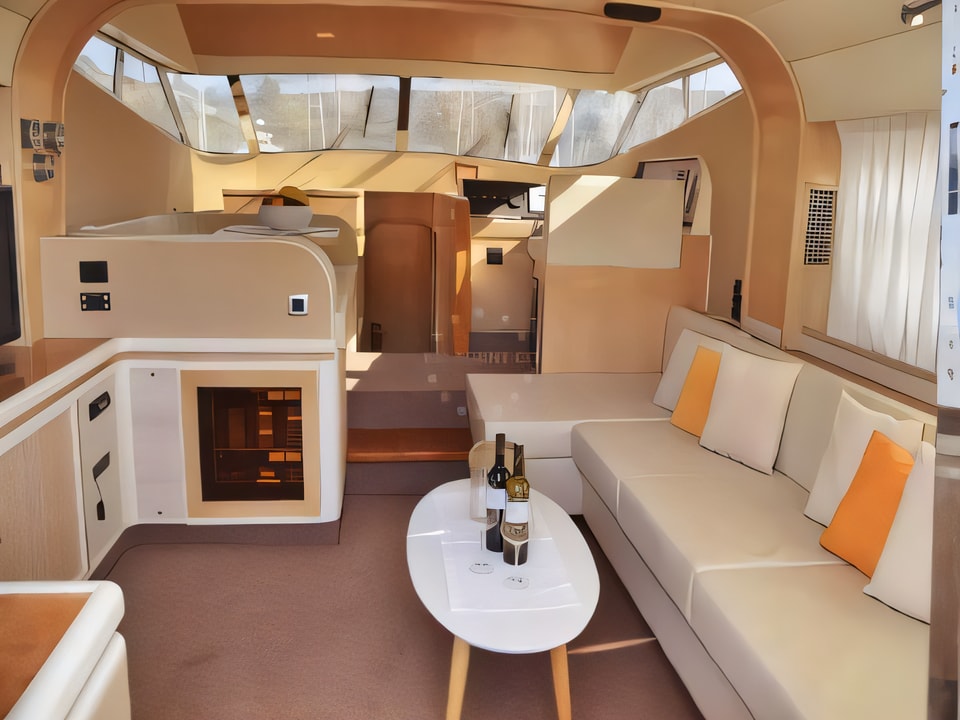 Interior of Johnson 56 motoryacht with 4 cabins Croatia yacht charter