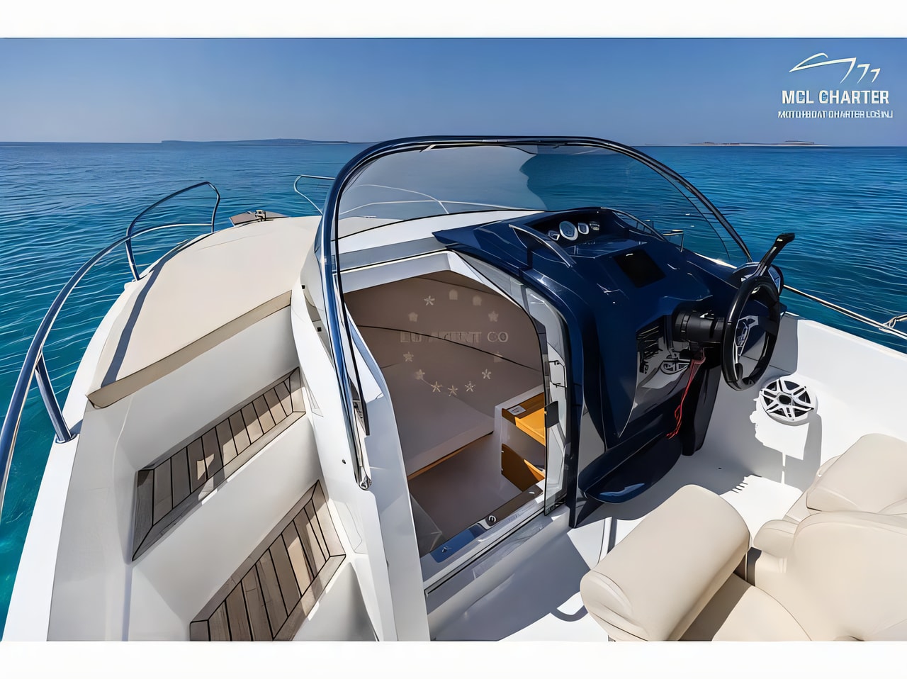 Interior of Galia 630 Sundeck motor boat with 1 cabins Croatia yacht charter