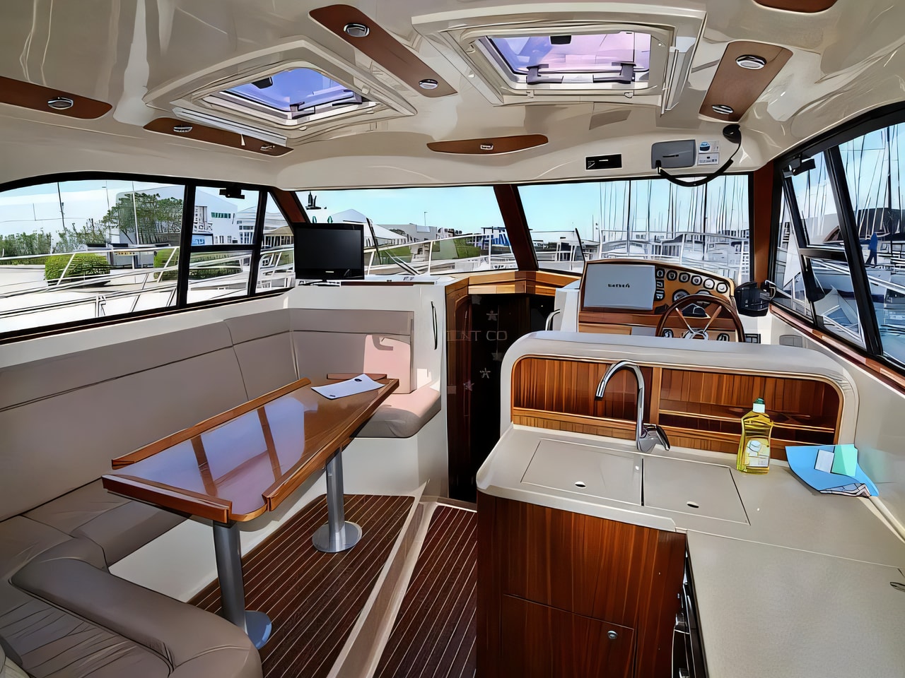 Layout of ADRIANA 44 BT motor boat with 3 cabins Croatia yacht charter