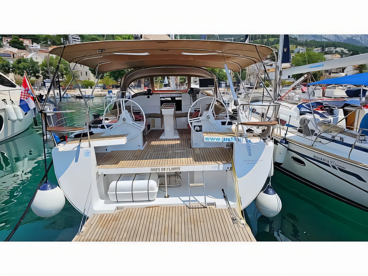 Exterior overview of Elan 50 Impression sail boat for charter from Baska Voda in the Split sailing area Croatia