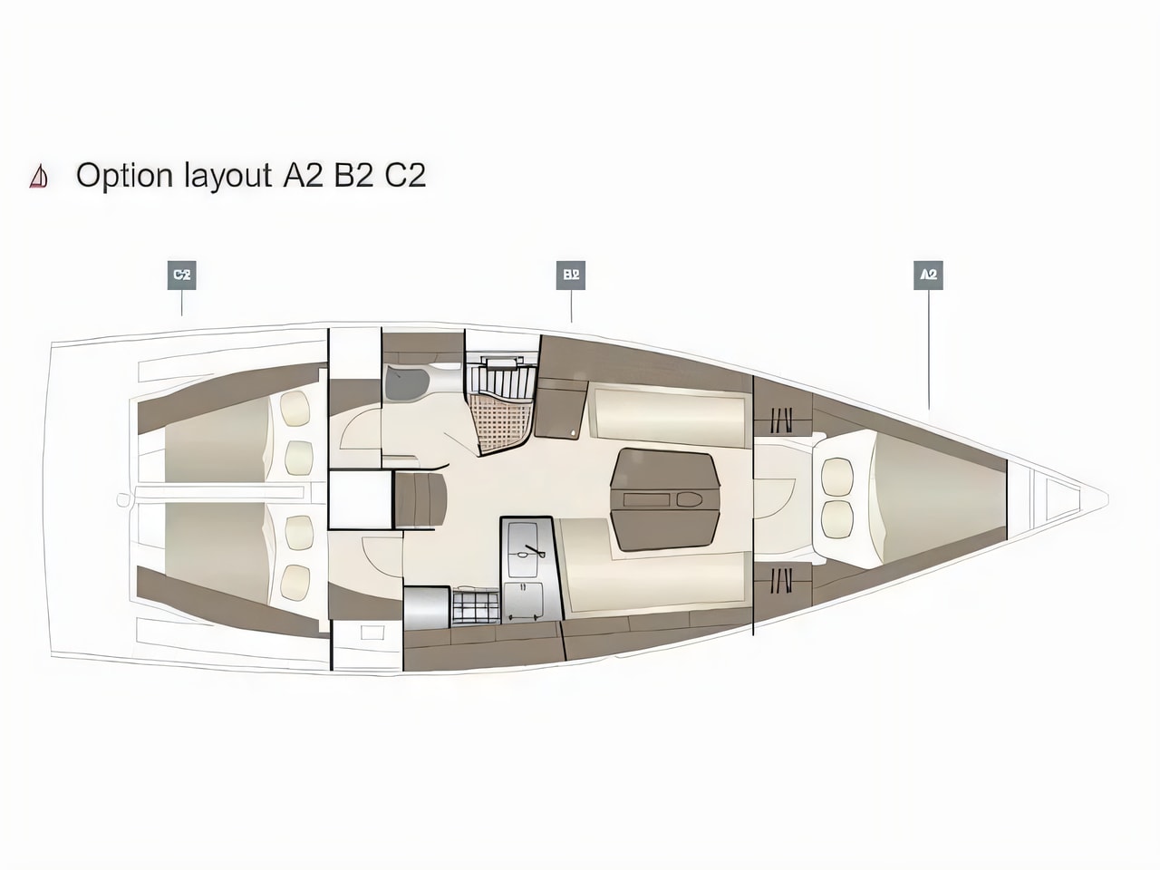 Interior of Dehler 38 SQ sail boat with 3 cabins Croatia yacht charter