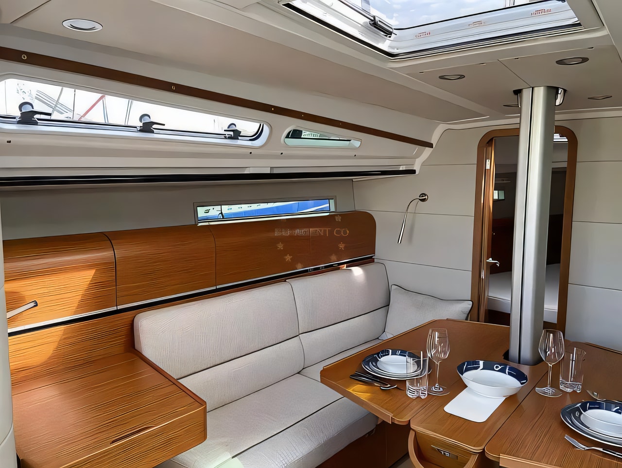 Layout of Dehler 38 SQ sail boat with 3 cabins Croatia yacht charter