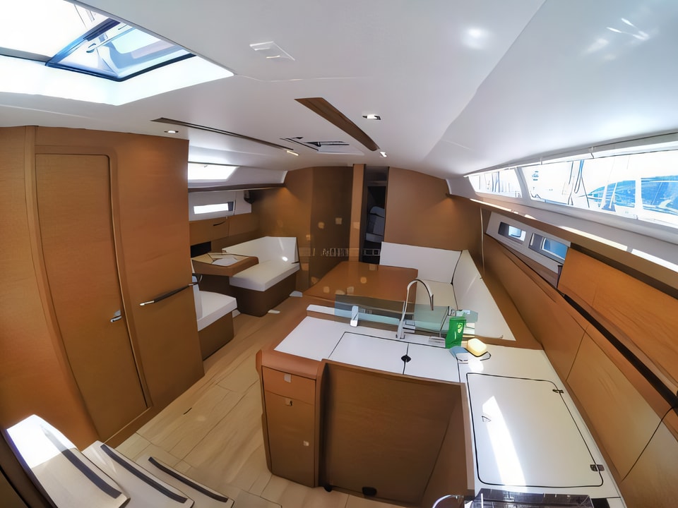 Interior of Sun Odyssey 449 sail boat with 4 cabins Croatia yacht charter