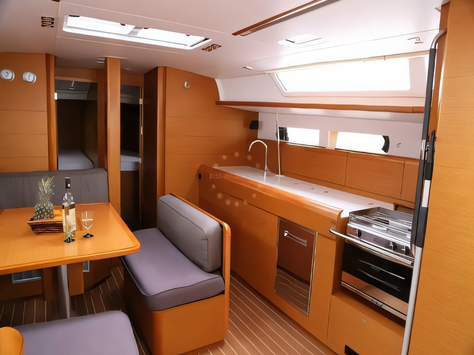 Interior of Sun Odyssey 479 sail boat with 4 cabins Croatia yacht charter
