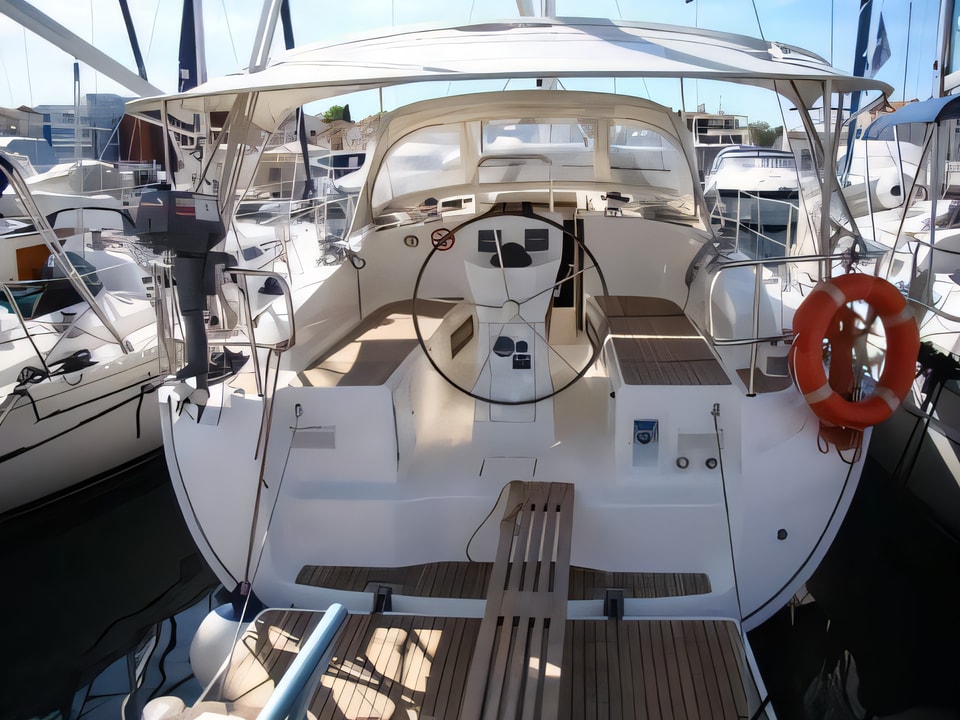 Exterior overview of Bavaria 36 Cruiser sail boat for charter from Biograd Kornati in the Zadar sailing area Croatia