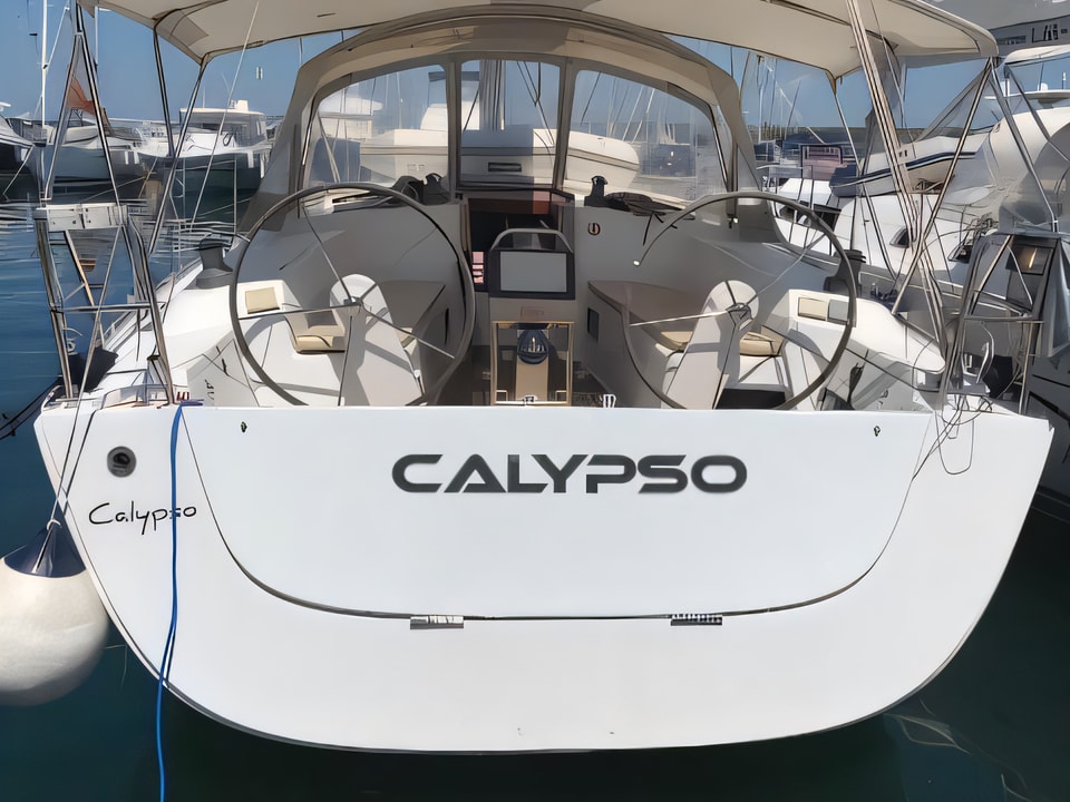 Exterior overview of Hanse 400 sail boat for charter from Biograd Kornati in the Zadar sailing area Croatia