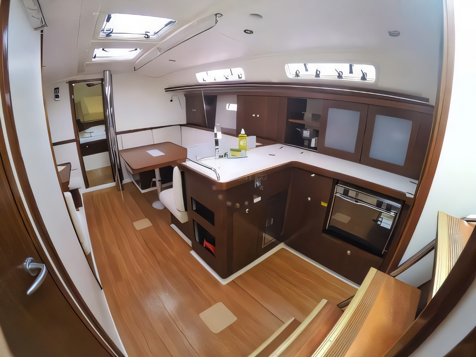 Interior of Hanse 400 sail boat with 3 cabins Croatia yacht charter