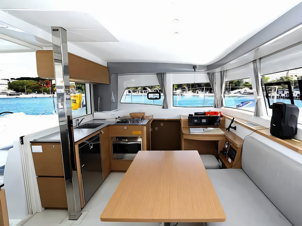 Layout of Excess 12 catamaran with 6 cabins Croatia yacht charter