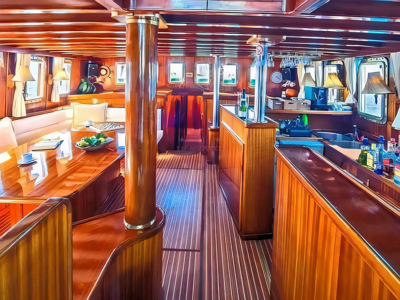 Layout of Gulet gulet or cruiser with 6 cabins Croatia yacht charter
