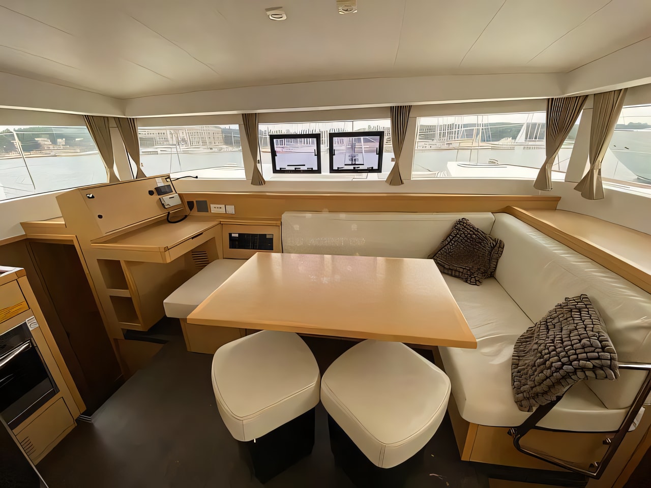 Layout of Lagoon 39 catamaran with 4 cabins Croatia yacht charter