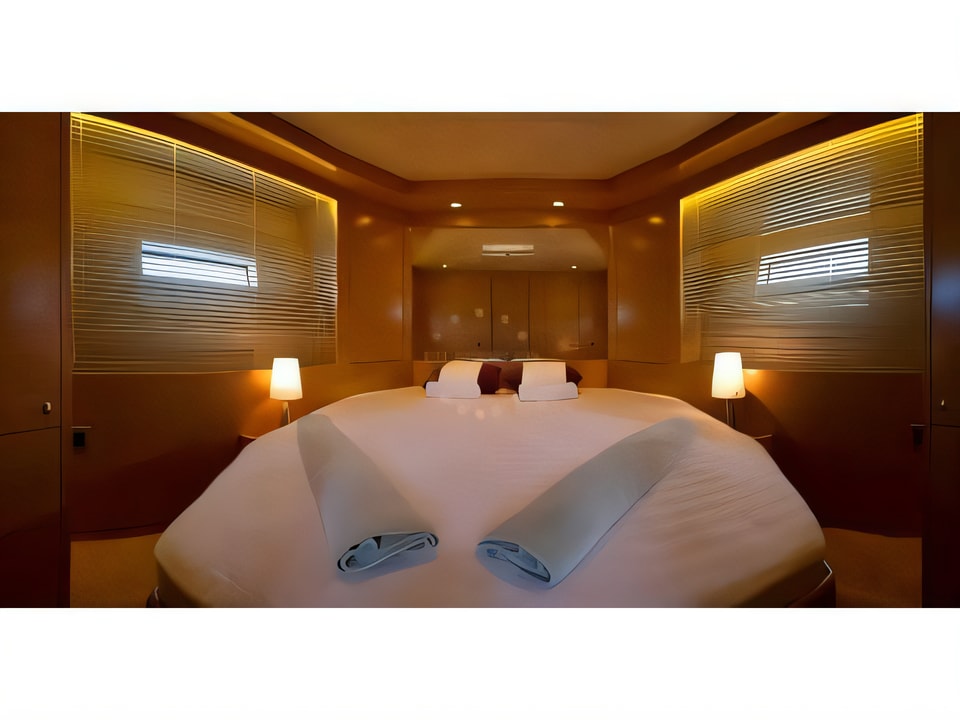 Interior of Cyrus 13.8 flybridge motor boat with 2 cabins Croatia yacht charter