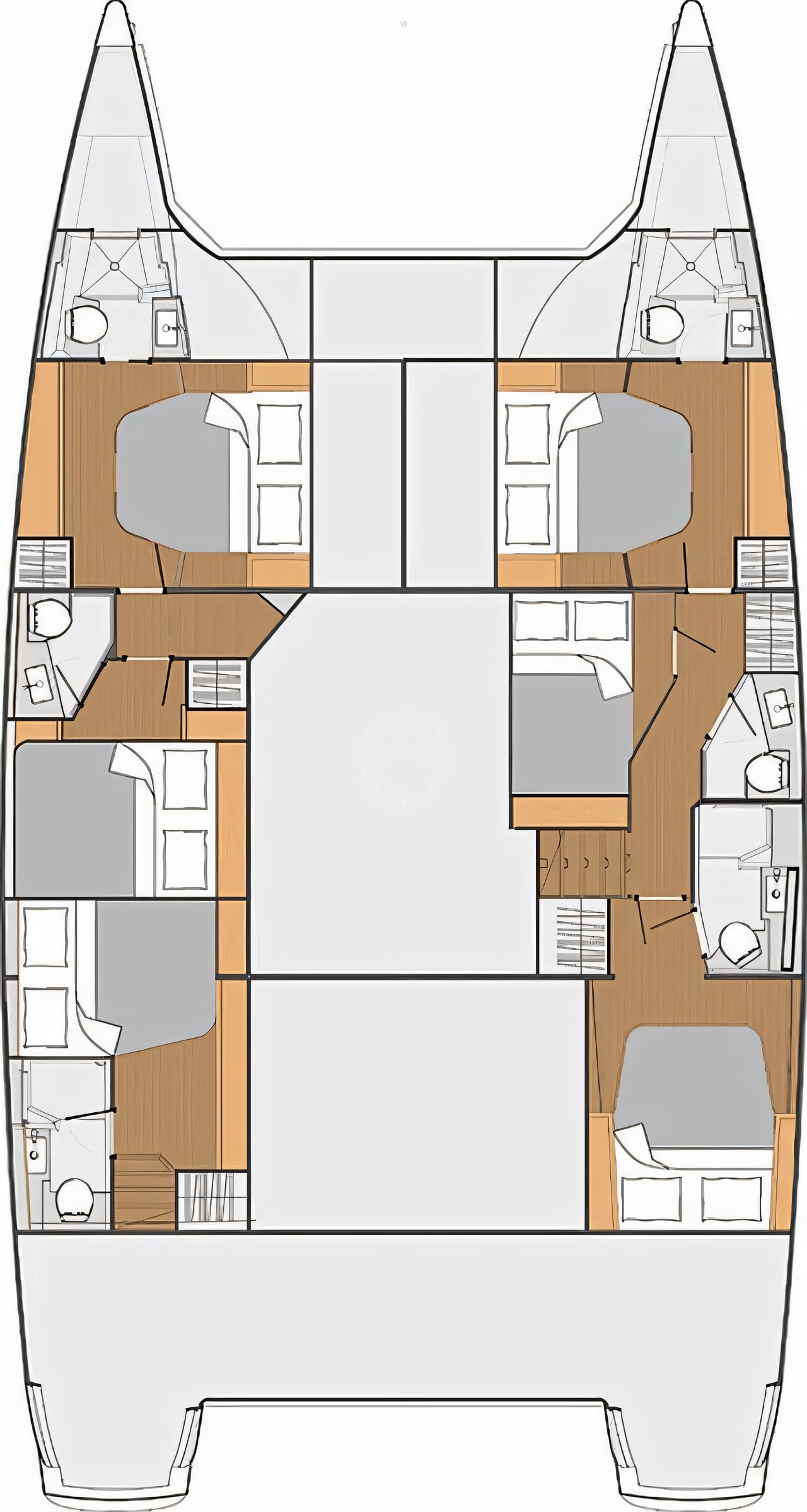 Interior of Saba 50 catamaran with 6 cabins Croatia yacht charter