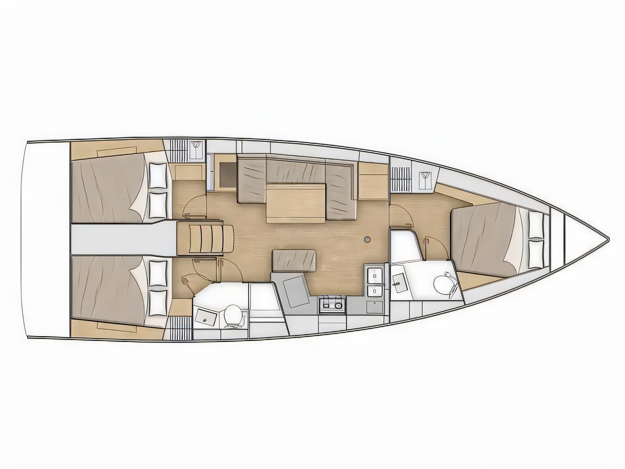 Interior of Oceanis 40.1 sail boat with 3 cabins Croatia yacht charter