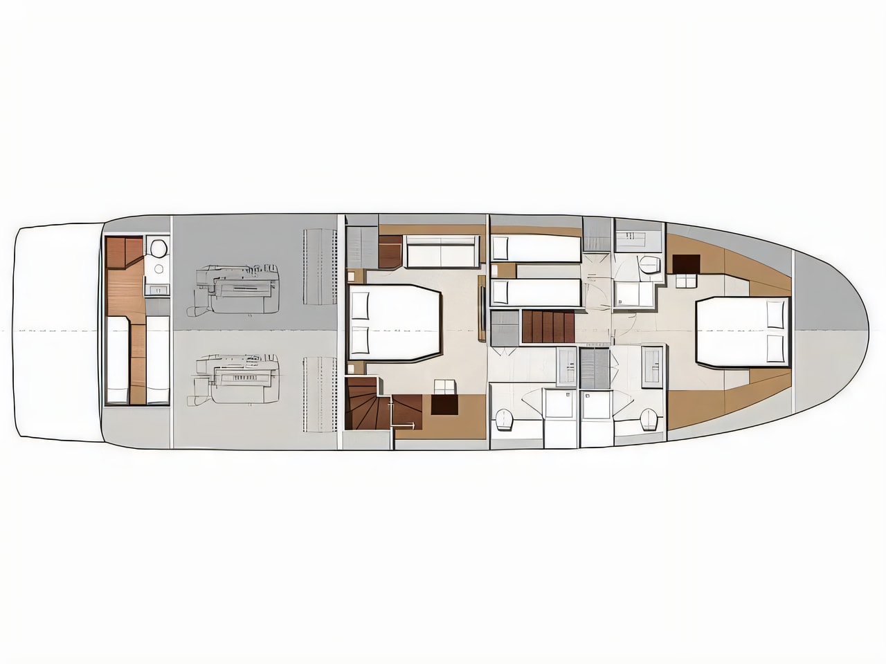 Interior of Prestige 630S motoryacht with 3 cabins Croatia yacht charter