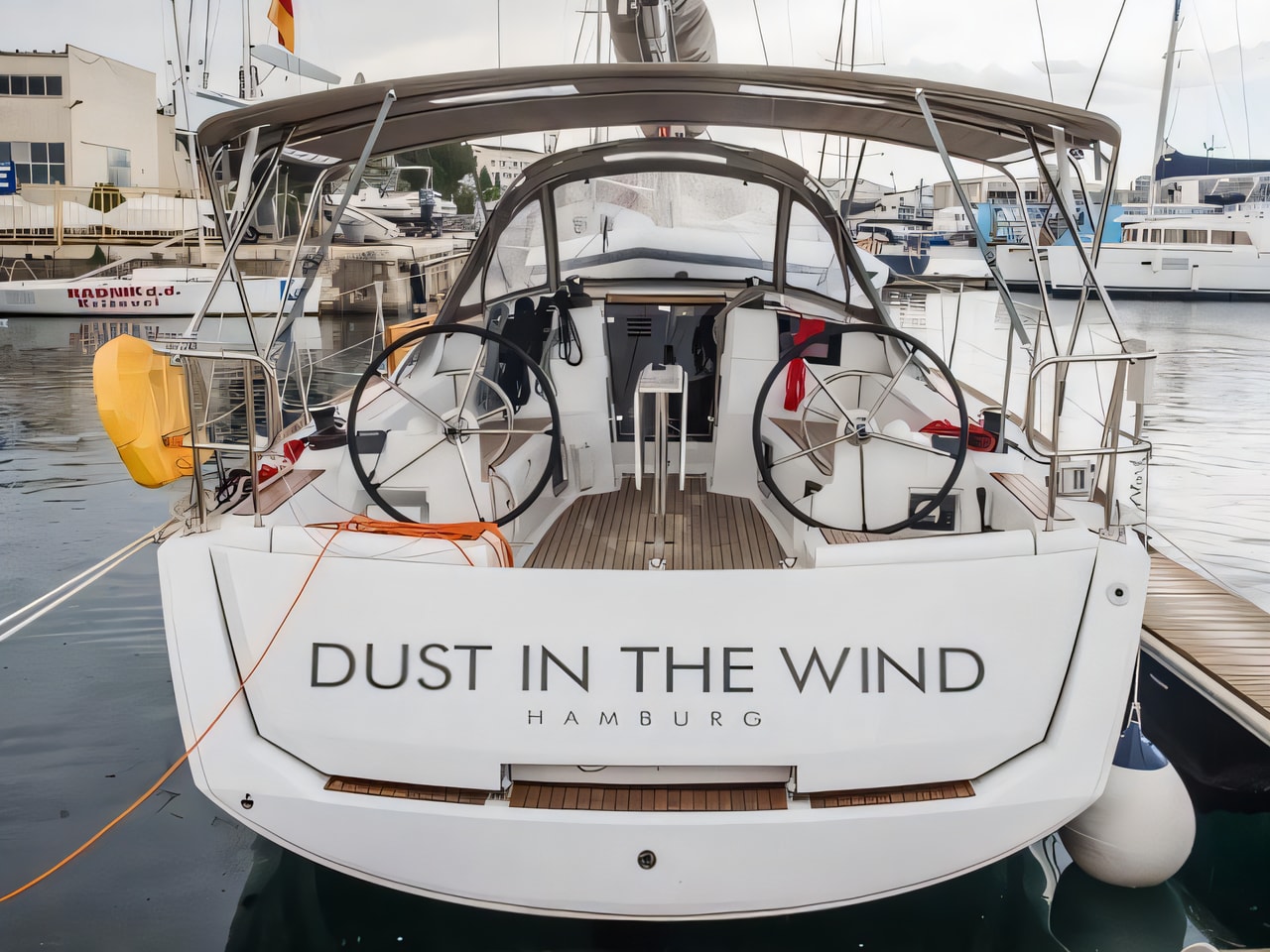 Exterior overview of Sun Odyssey 389 sail boat for charter from Rogoznica Marina Frapa in the Sibenik sailing area Croatia