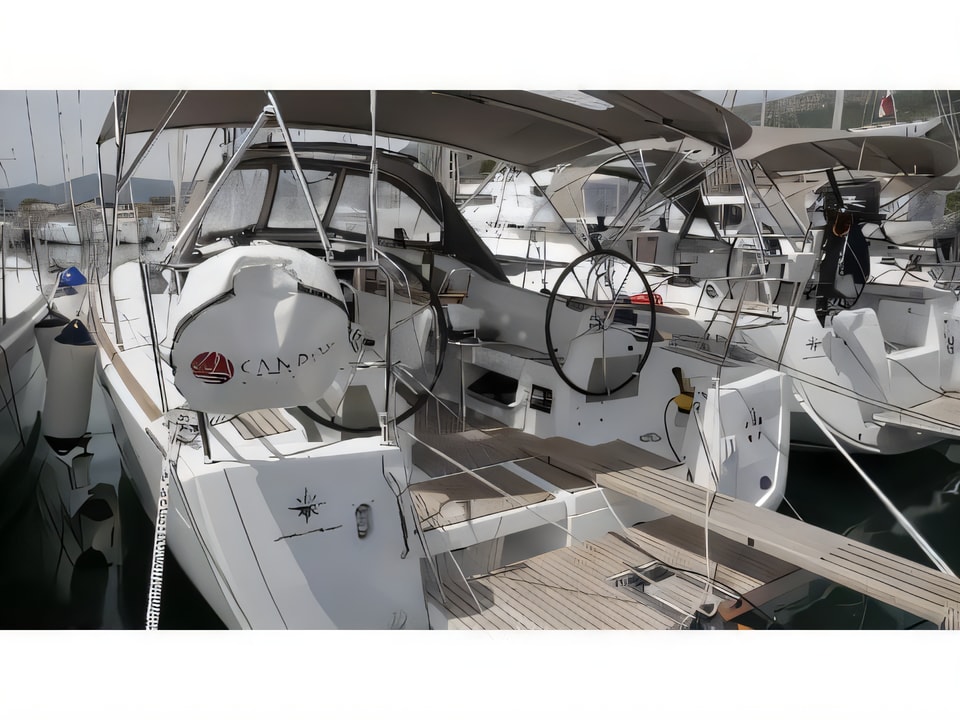 Exterior overview of Sun Odyssey 349 sail boat for charter from Kastela Gomilica Marina in the Sibenik sailing area Croatia