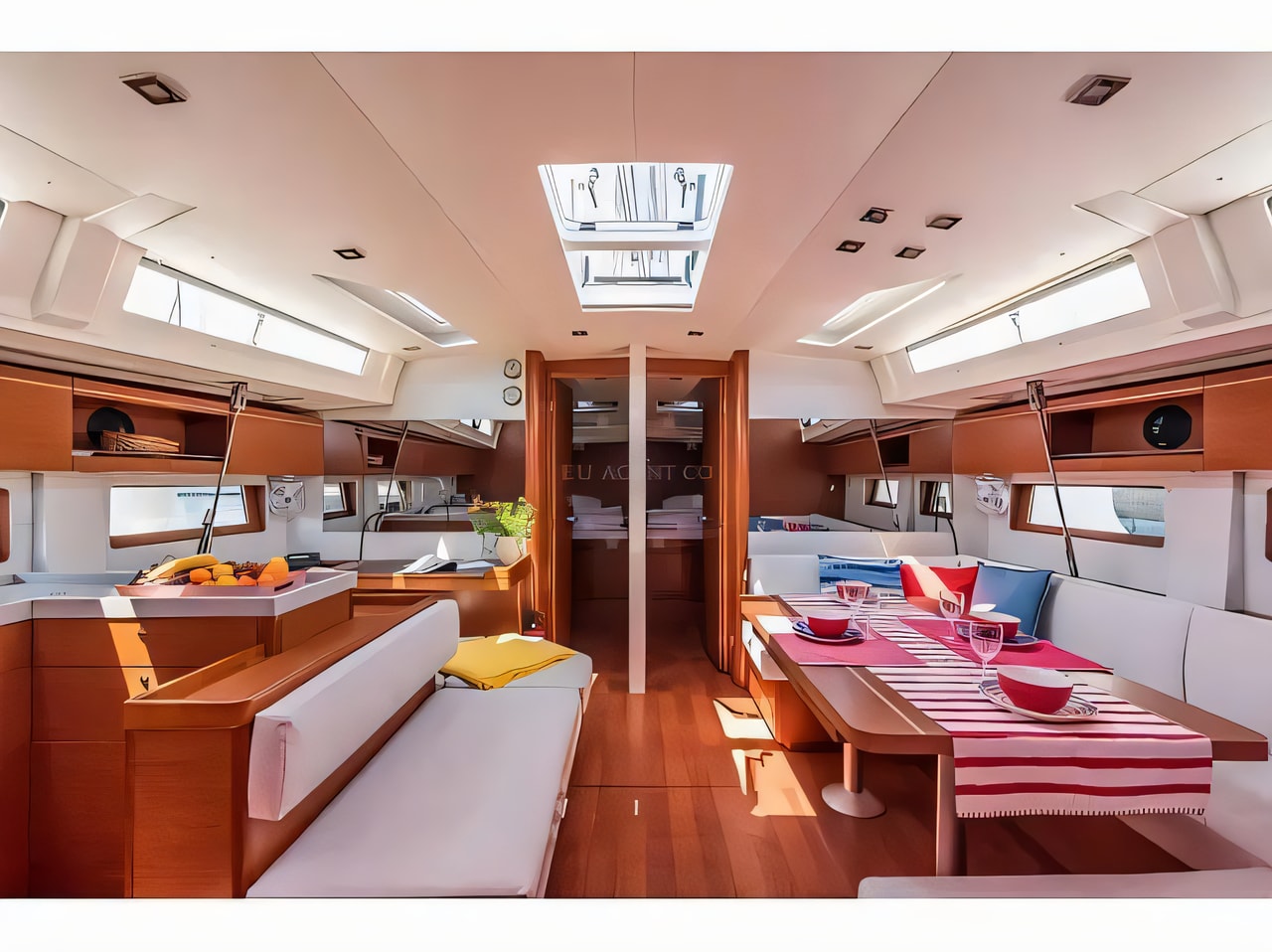 Layout of Oceanis 51.1 sail boat with 6 cabins Croatia yacht charter