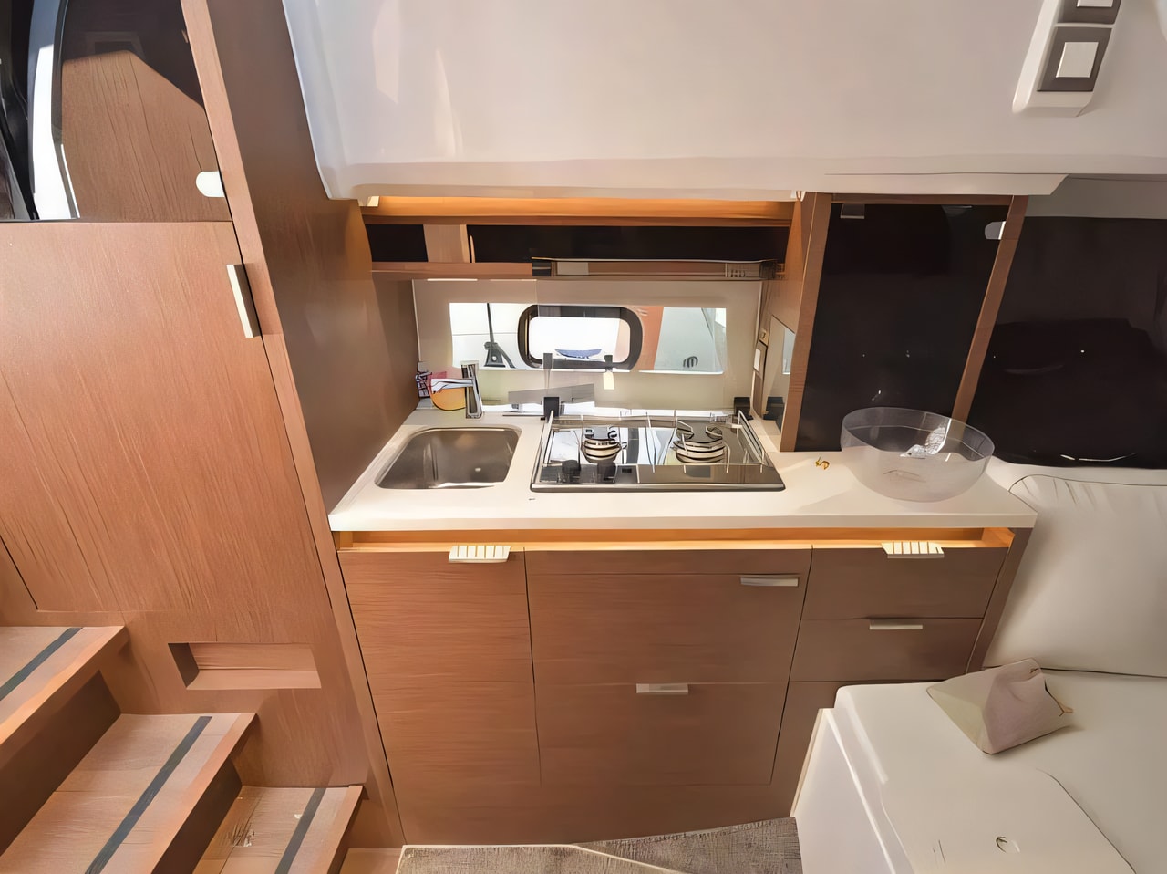 Interior of Cap Camarat 10.5 WA motor boat with 2 cabins Croatia yacht charter
