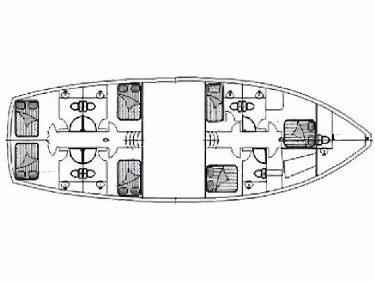 Interior of Gulet Sole gulet or cruiser with 6 cabins Croatia yacht charter