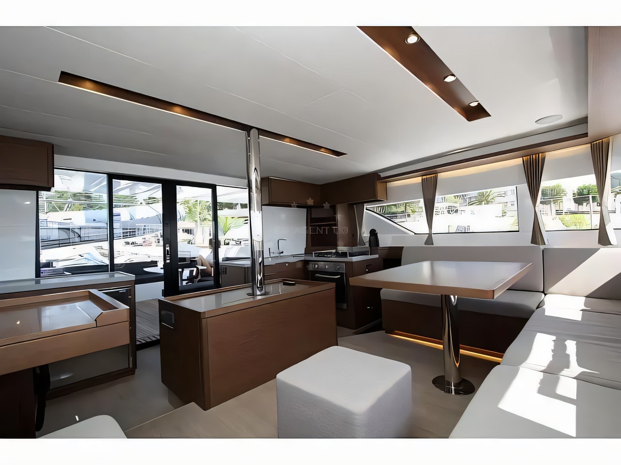 Layout of Lagoon 50 catamaran with 6 cabins Croatia yacht charter