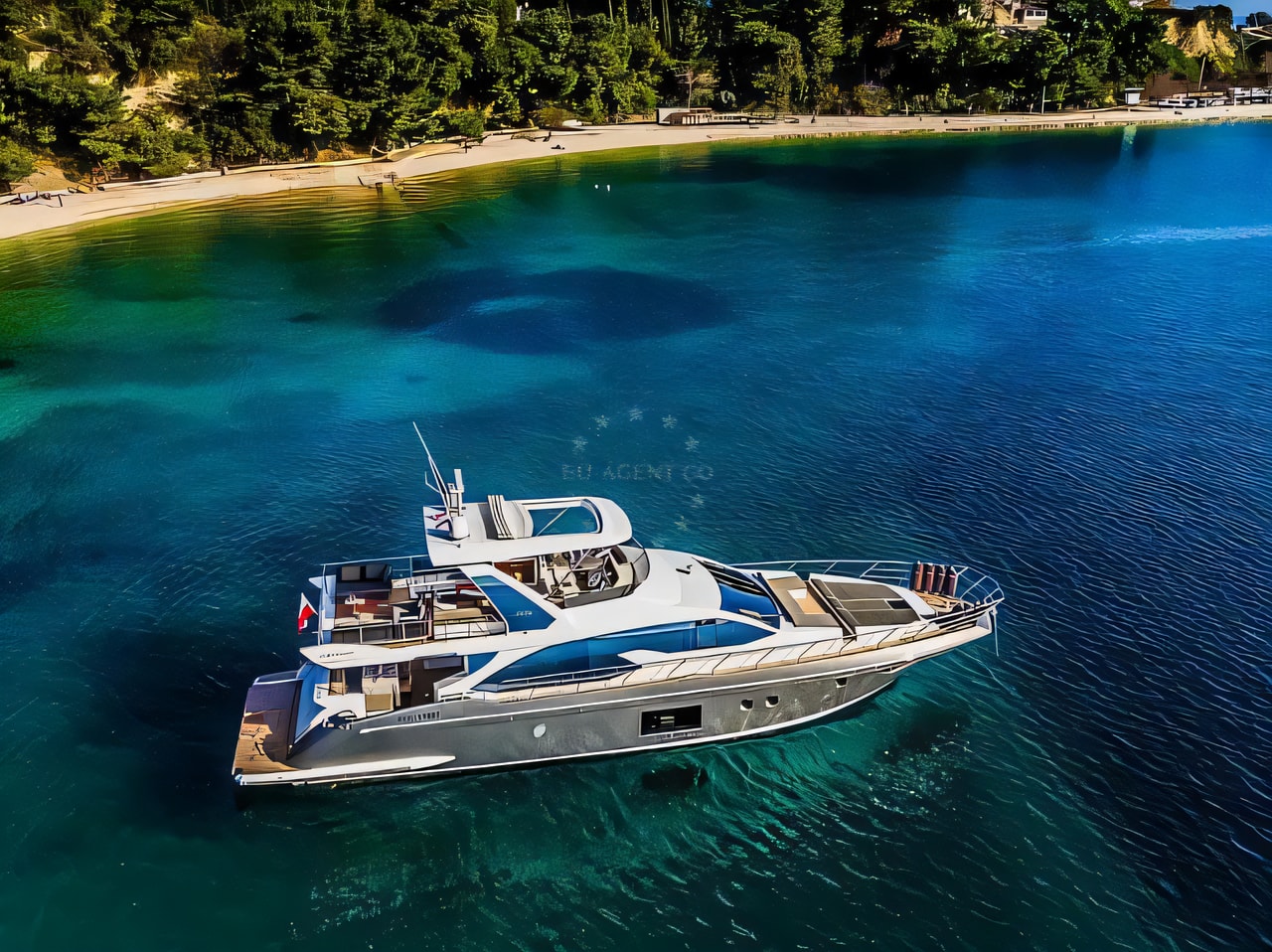 Exterior overview of Azimut 66 Fly motoryacht for charter from Kastela Gomilica Marina in the Split sailing area Croatia