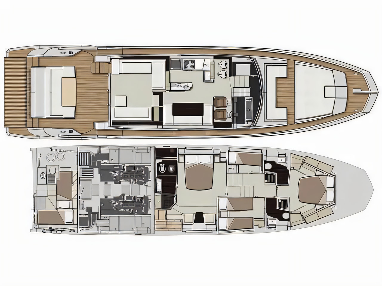 Interior of Azimut 66 Fly motoryacht with 4 cabins Croatia yacht charter