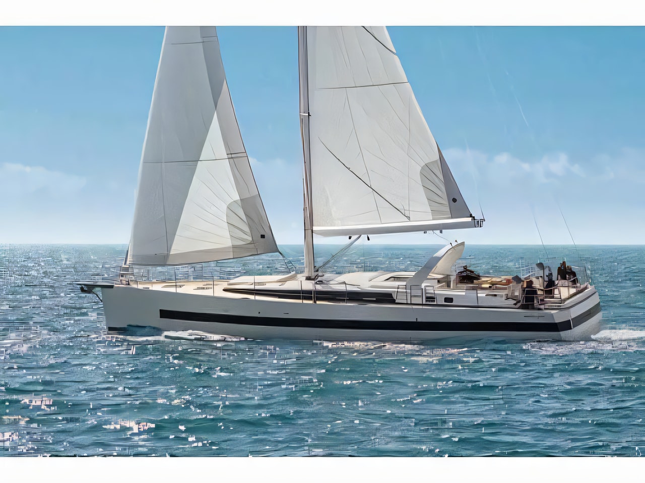 Exterior overview of Oceanis 62 sail boat for charter from Kastela Gomilica Marina in the Split sailing area Croatia