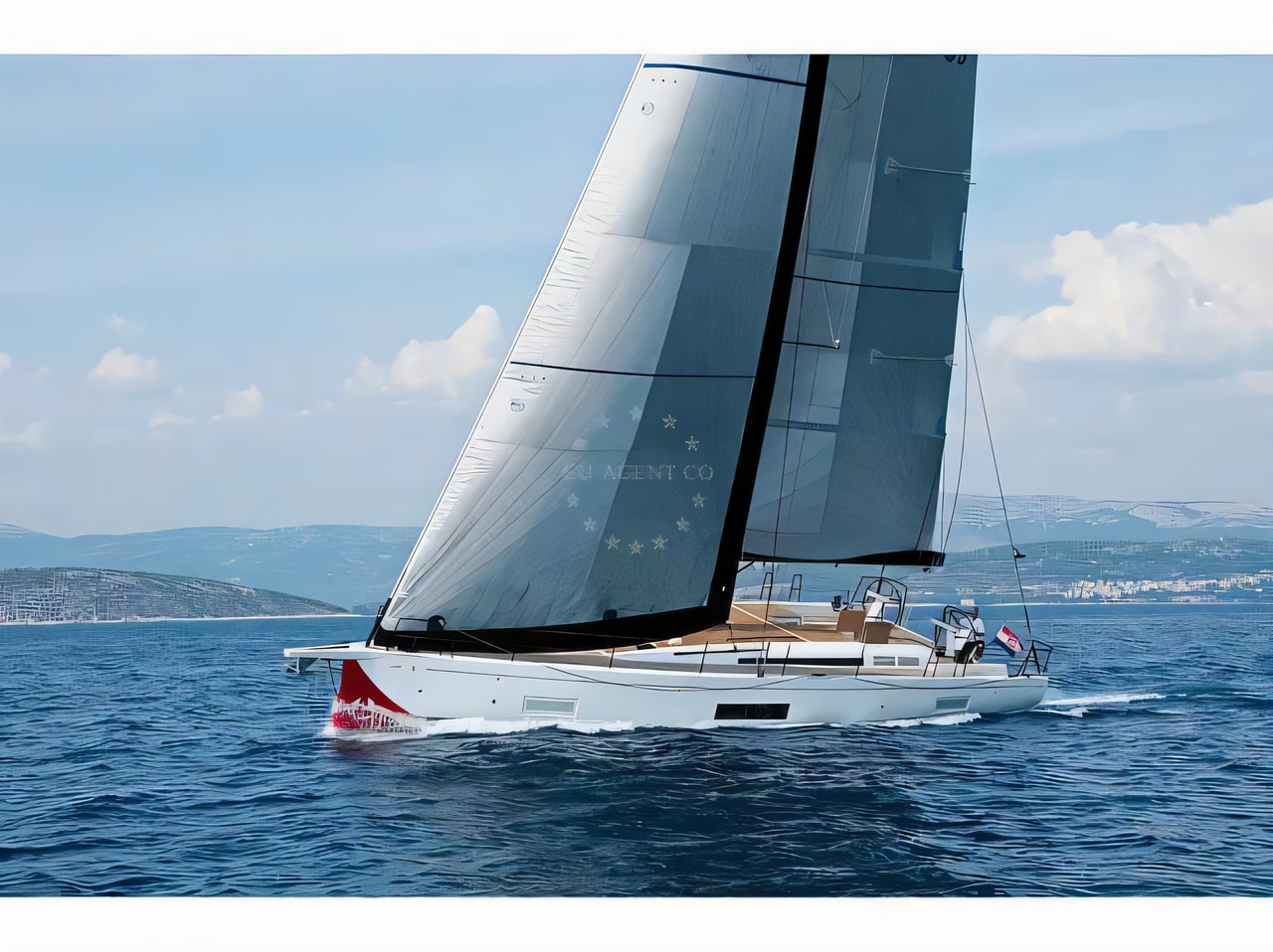Exterior overview of First Yacht 53 sail boat for charter from Kastela Gomilica Marina in the Split sailing area Croatia