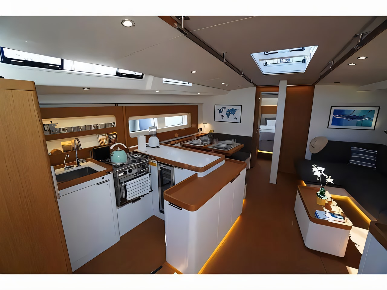 Layout of First Yacht 53 sail boat with 3 cabins Croatia yacht charter