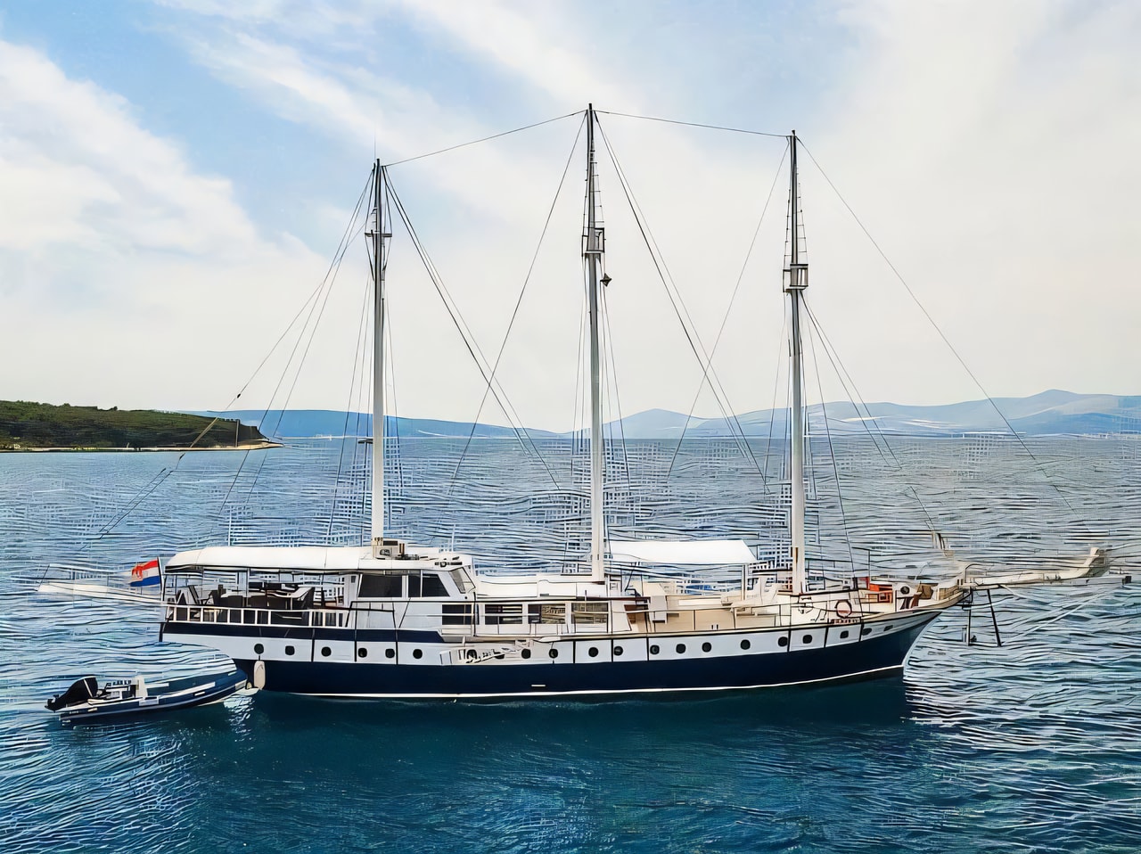 Exterior overview of Gulet - Gideon gulet or cruiser for charter from Split Port in the Split sailing area Croatia
