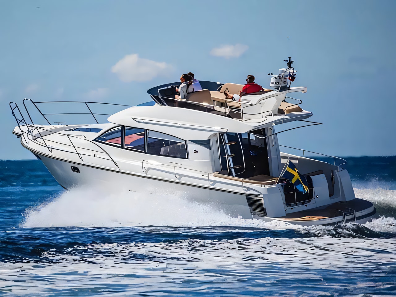 Nimbus 405 Flybridge motor boat for charter from Pirovac / Marina Pirovac Sibenik sailing area Croatia