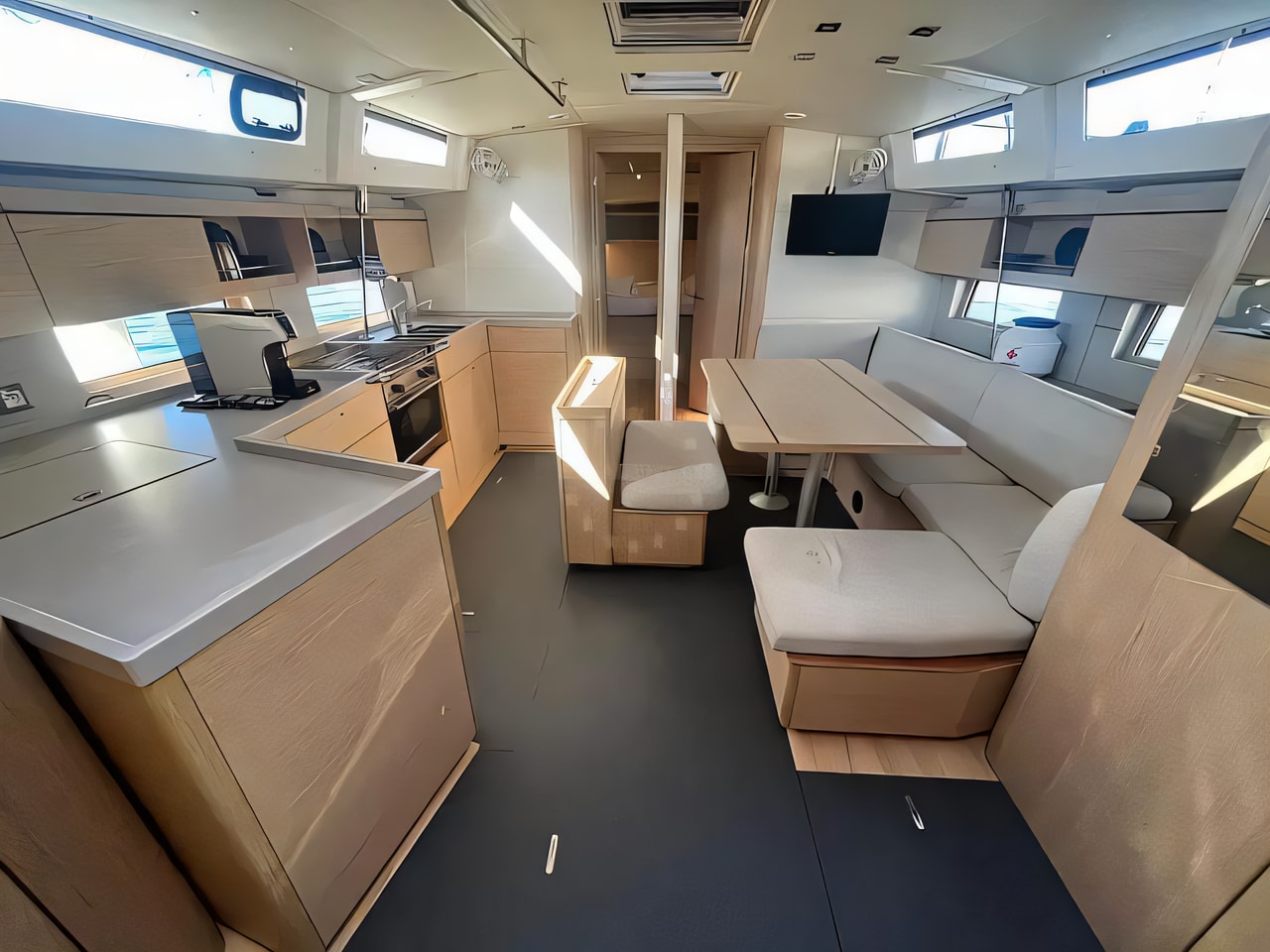 Layout of Oceanis 46.1 sail boat with 5 cabins Croatia yacht charter