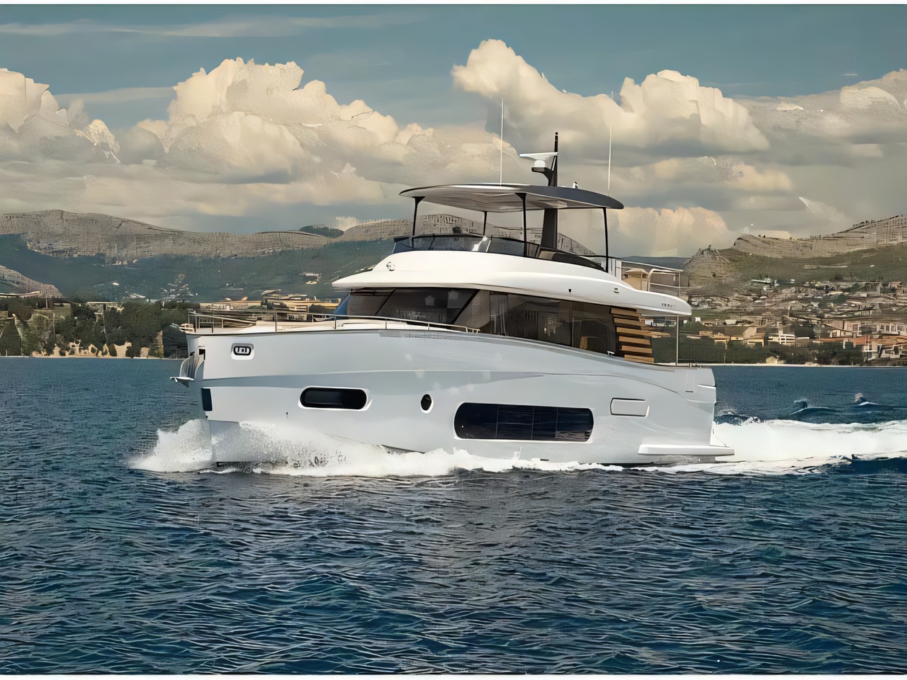 Exterior overview of Azimut Magellano 66 motoryacht for charter from Split ACI Marina in the Split sailing area Croatia