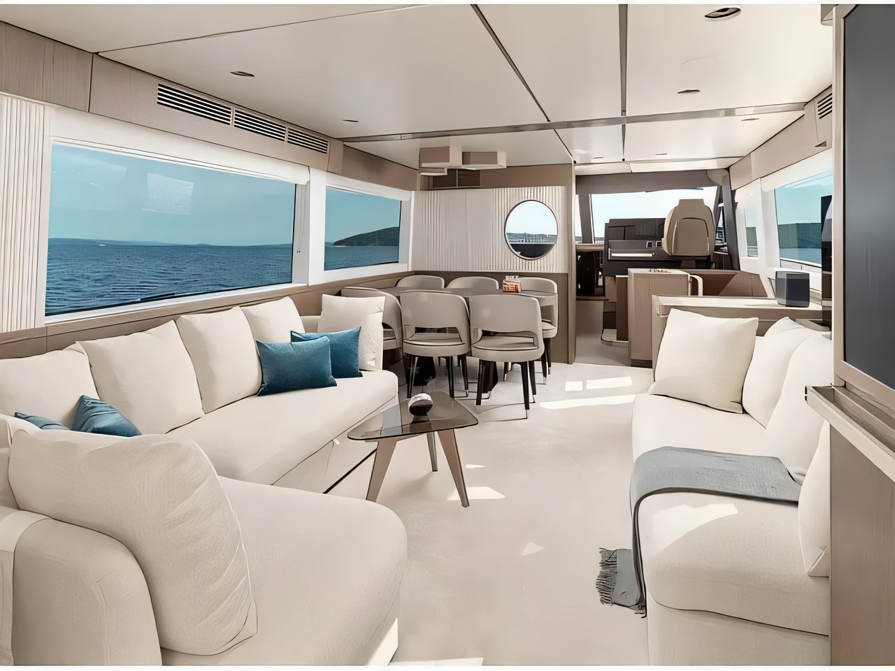 Interior of Azimut Magellano 66 motoryacht with 3 cabins Croatia yacht charter