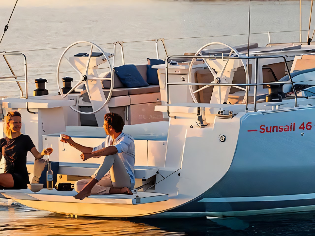 Exterior overview of Sunsail 46.4 sail boat for charter from Agana Marina in the Split sailing area Croatia