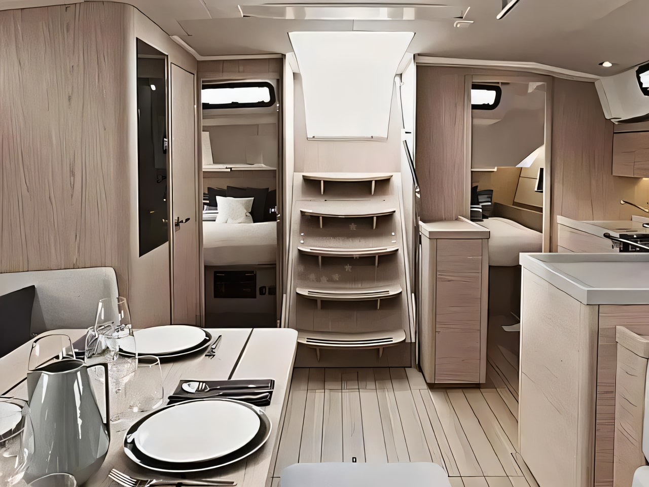 Layout of Oceanis 461 / 3 / 3 sail boat with 3 cabins Croatia yacht charter