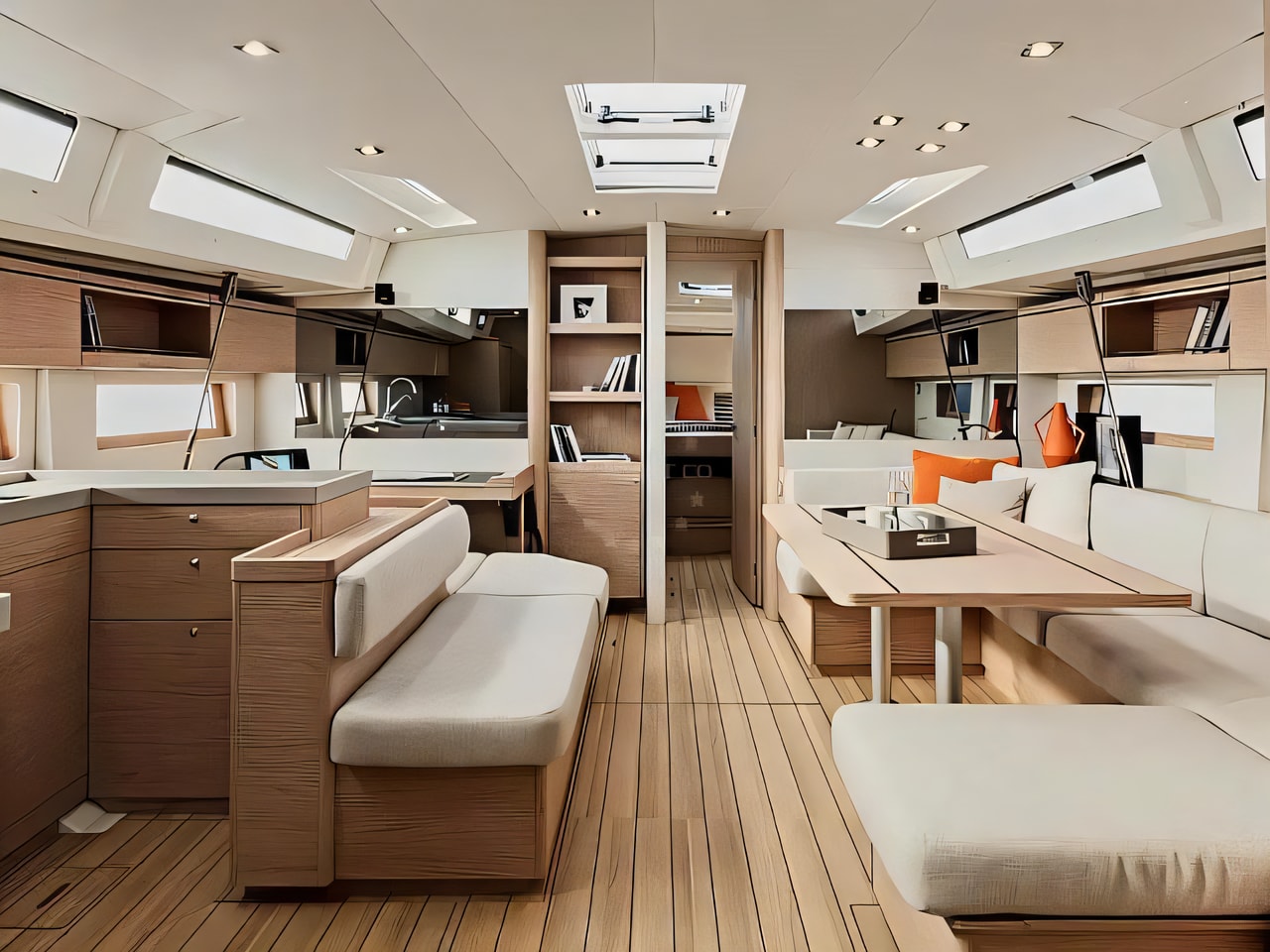 Layout of Sunsail 52.4 sail boat with 4 cabins Croatia yacht charter